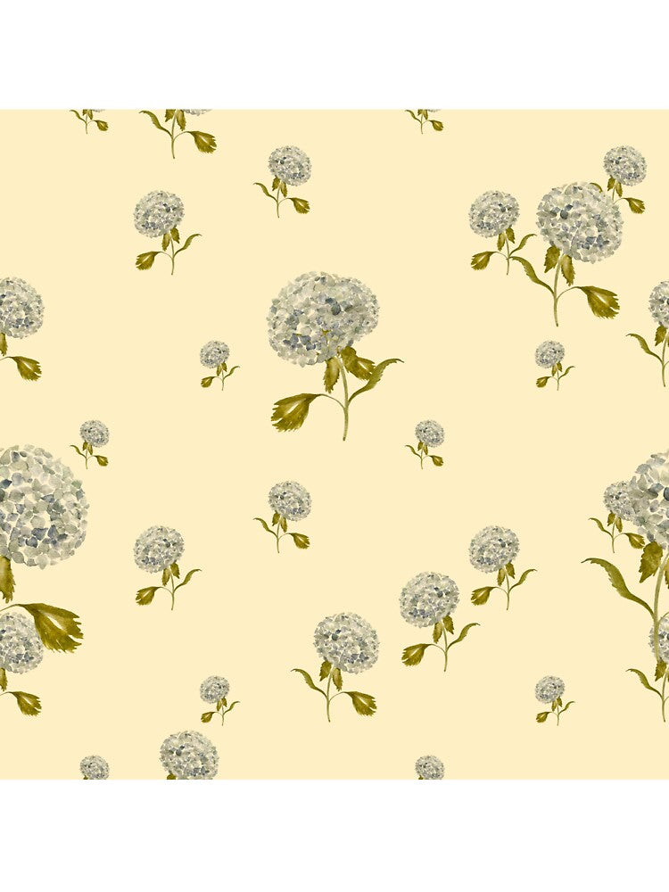 Hydrangea flower cute ornate pattern a watercolor beige by Yana Mustafina | Boho Soulful Designs