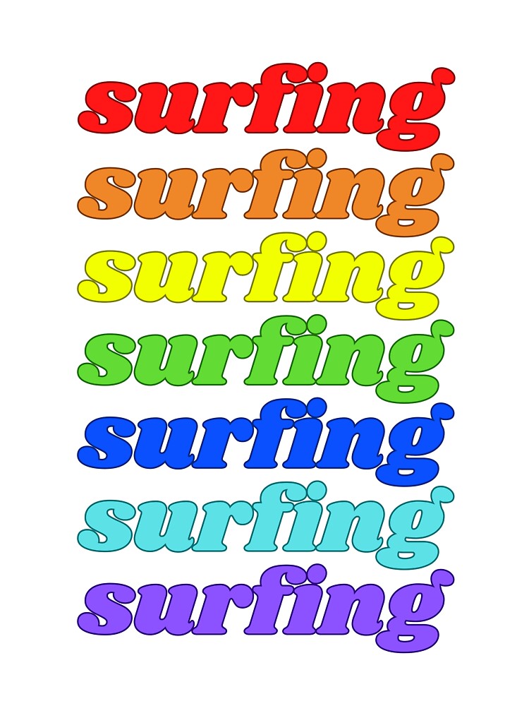 Surfing Rainbow by Stepadoda Unisex , , , Long Sleeve Tee