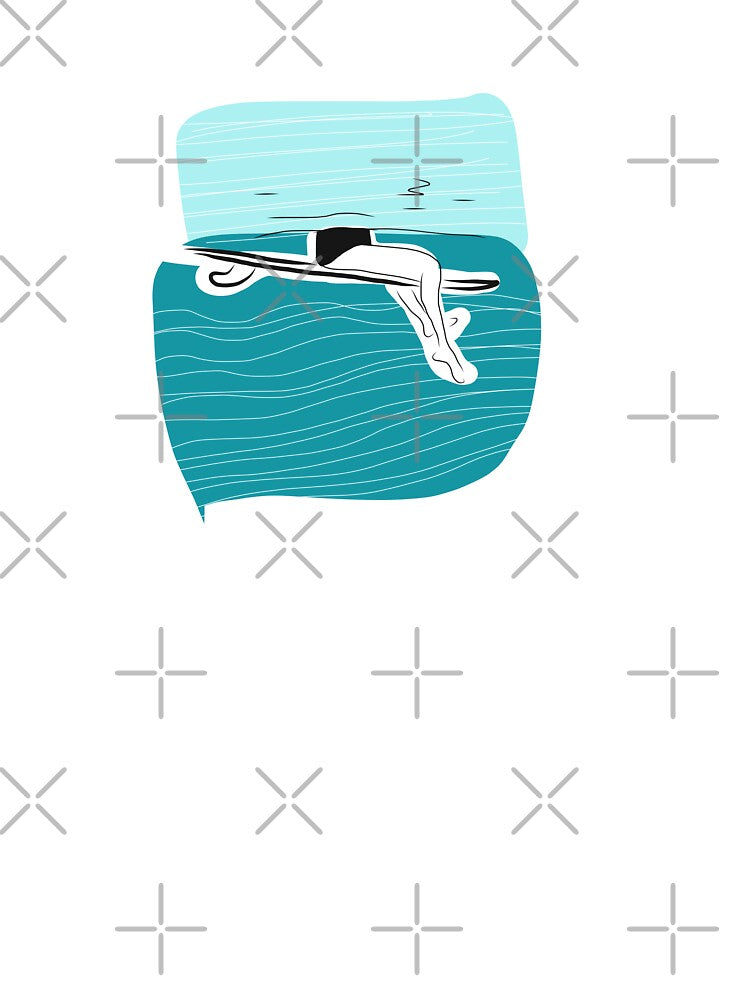 Sitting waiting for the wave surfing minimalist by Tropical Blood Unisex , , , Long Sleeve Tee
