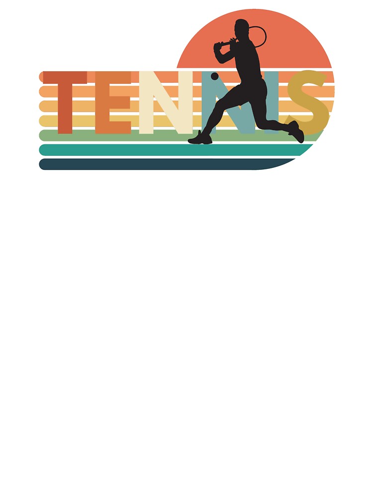 Vintage Tennis Sunset Silhouette | Retro Tennis Player | Tennis Lover Gift Design by Rush2Buy