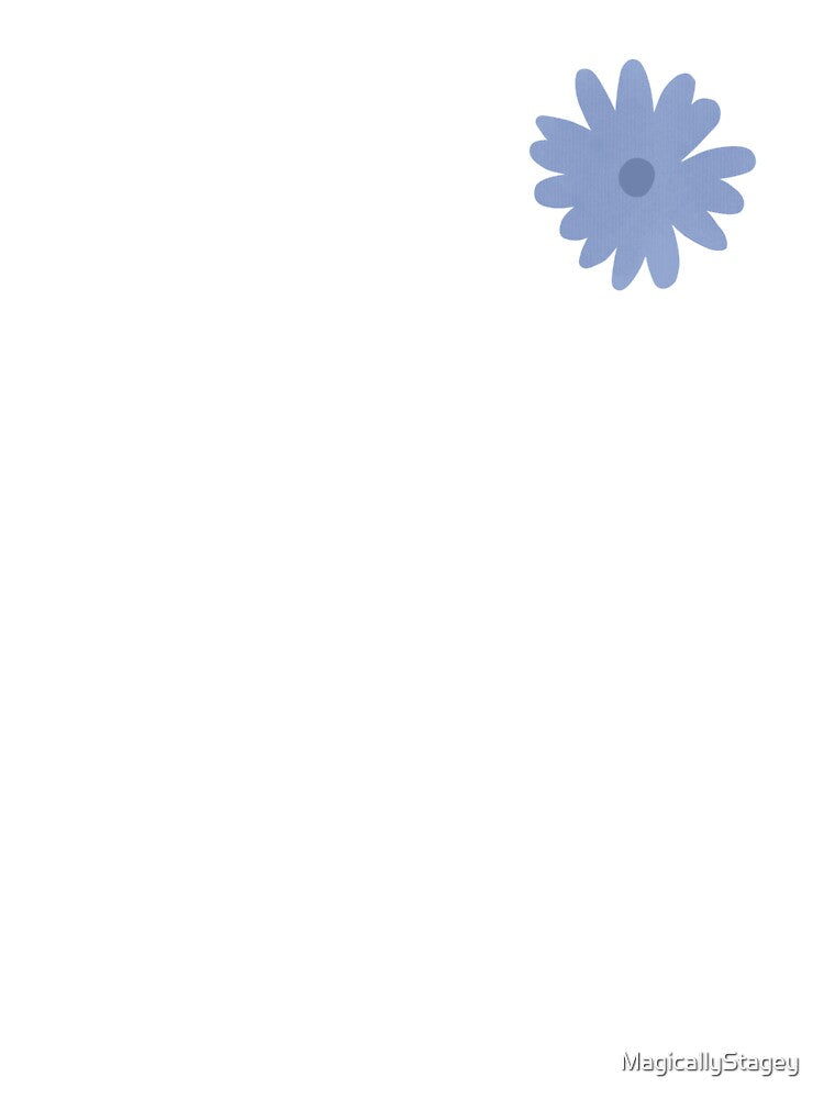 Minimalist Dusty Blue Flower Design by MagicallyStagey Unisex , , , Long Sleeve Tee