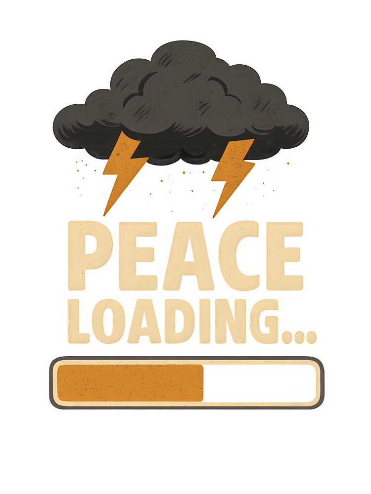 Peace Loading… – Sarcastic Storm Chaos Quote Design by darkan1 Unisex , , , Long Sleeve Tee