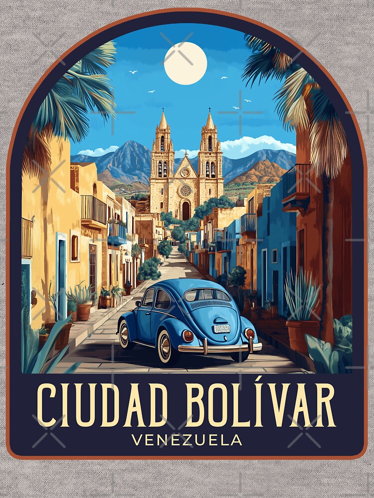 Ciudad Juárez Vintage Travel Illustration by HomeLivingCo Unisex , , , Long Sleeve Tee