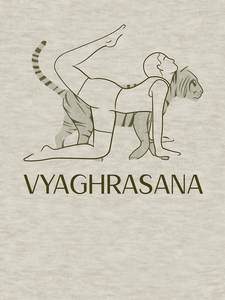 Tiger Yoga Pose Vragrhasana – Strength and Balance Yoga Design by WellspringXflow Unisex , , , Long Sleeve Tee