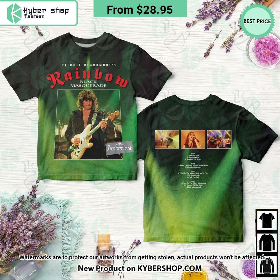 Rainbow Band Black Masquerade Album Shirt