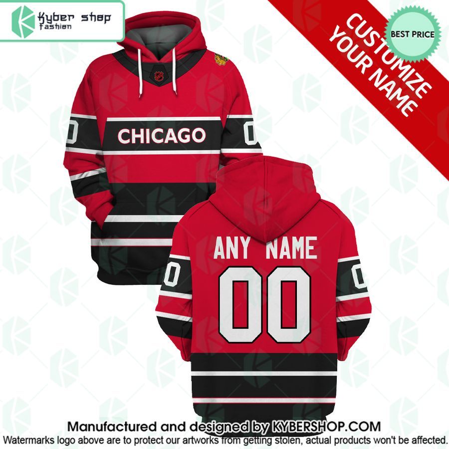 Reverse Retro Jerseys Chicago Blackhawks CUSTOM Hoodie