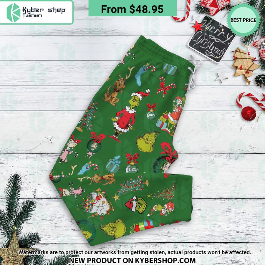 Rolling Up Some Christmas Spirit Grinch Pajamas Set