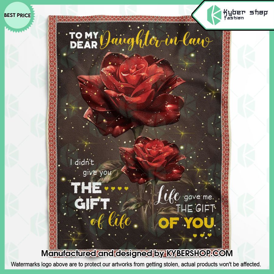 Rose To My Dear Daughter-In-Law The Gift Of Life Blanket