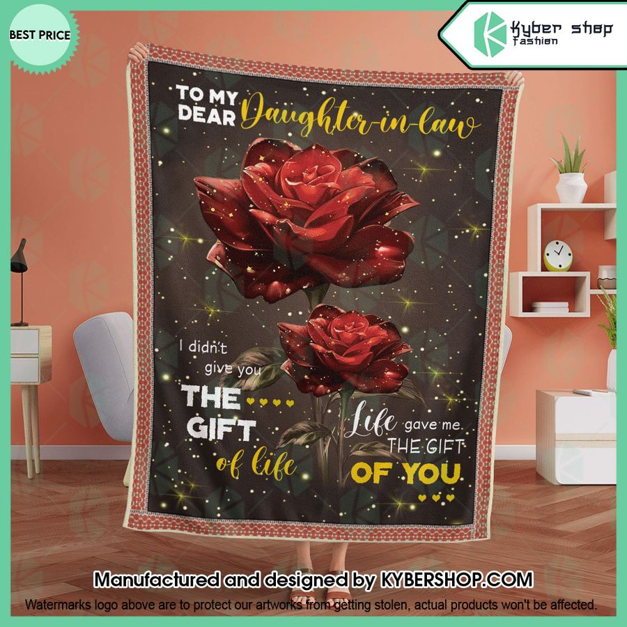 Rose To My Dear Daughter-In-Law The Gift Of Life Blanket