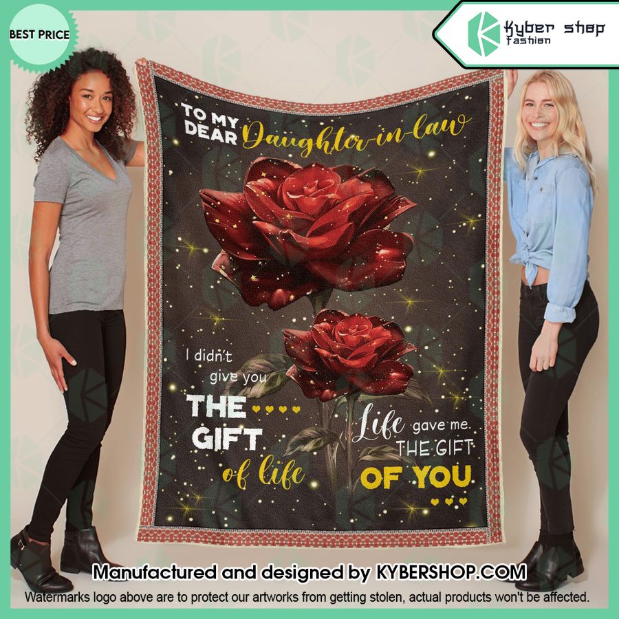Rose To My Dear Daughter-In-Law The Gift Of Life Blanket