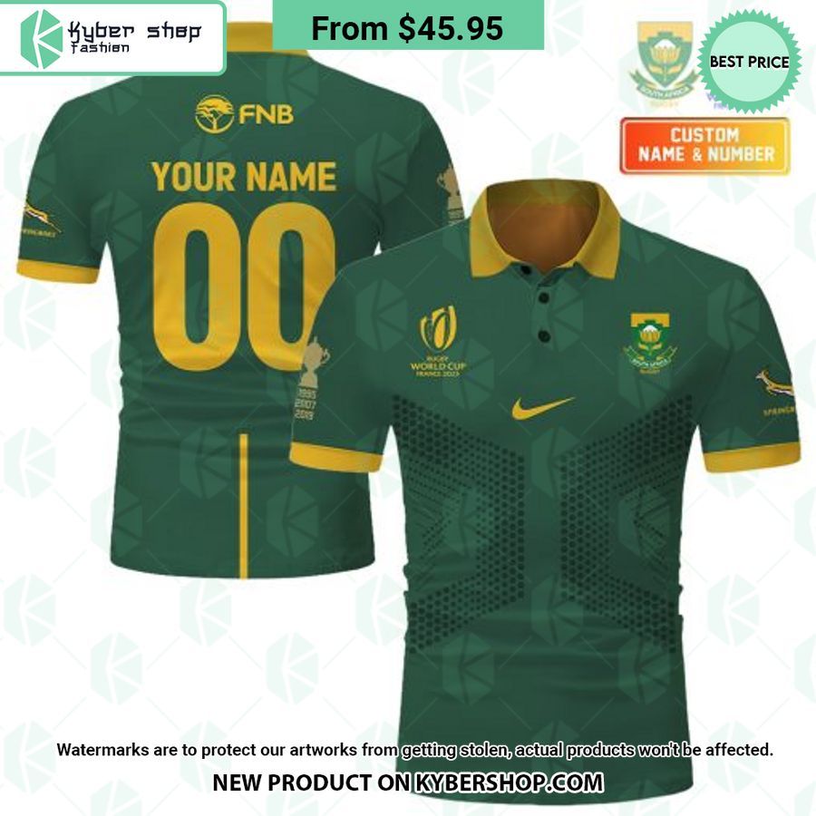 Rugby World Cup 2023 Springboks South Africa Rugby Jersey Style CUSTOM Polo Shirt