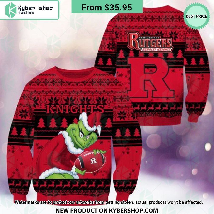 Rutgers Scarlet Knights Grinch Christmas Sweater