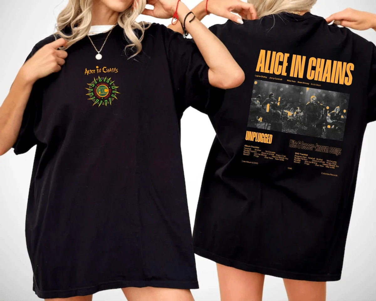 Vintage 90s Alice in Chains Shirt Grunge Rock Unplugged Concert Graphic Unisex , , , Long Sleeve Tee