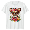 Cute Floral Chihuahua Puppy Dog Womens Chihuahua Dog Birthday Gift Unisex , , , Long Sleeve Tee
