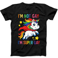 Unicorn Super Gay Pride LGBT LGBTQ Ally Rainbow T Shirt   645