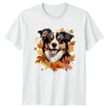 Cute Fall Dog Watercolor Clipart Aussie Gift For Him And Her Unisex , , , Long Sleeve Tee