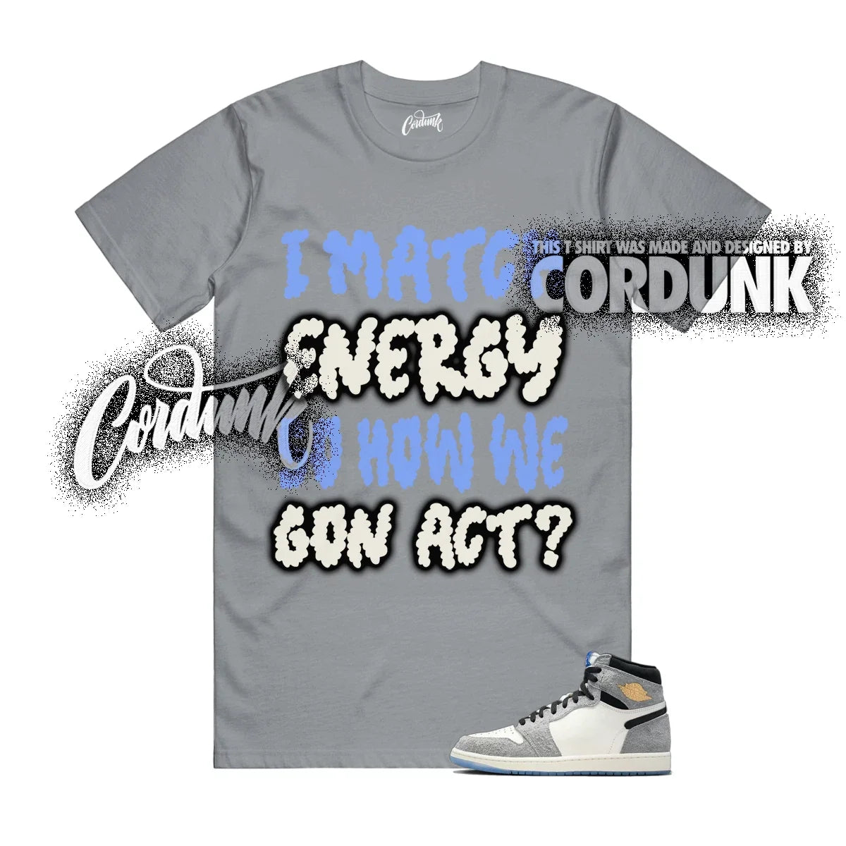 1 High OG All Star Cool Grey Sail Game Royal Black T Shirt Match MATCH Unisex , , , Long Sleeve Tee