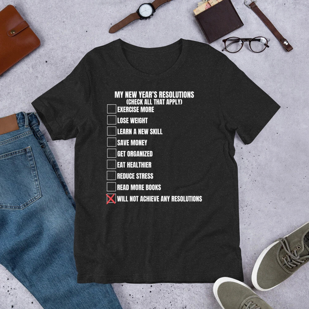 New Year Resolutions 2025 Funny Sarcastic New Year 2025 Eve Party t-shirt