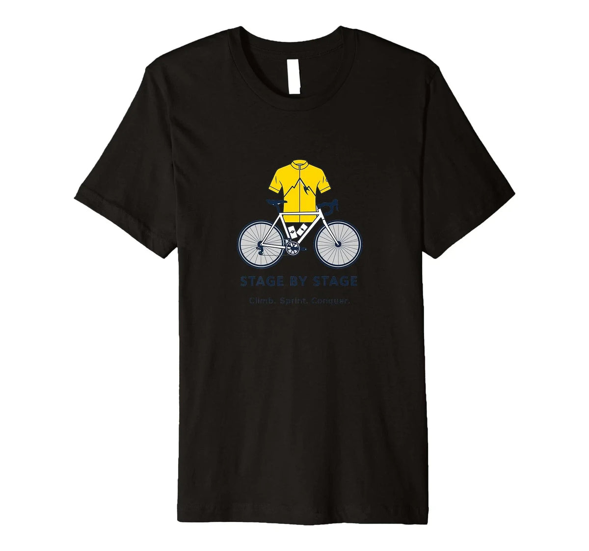 Minimalistic Cycling Design - Stage by Stage Premium Unisex , , , Long Sleeve Tee