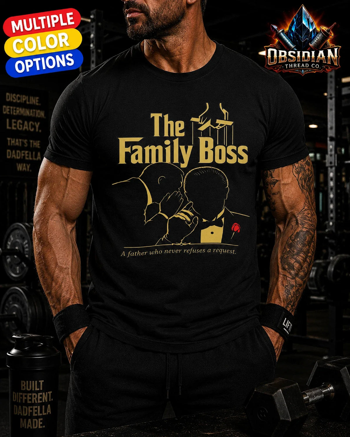 The Family Boss Fathers Day Shirt Mafia Movie Dad Gift Gangster Graphic Tee 2026 Unisex , , , Long Sleeve Tee