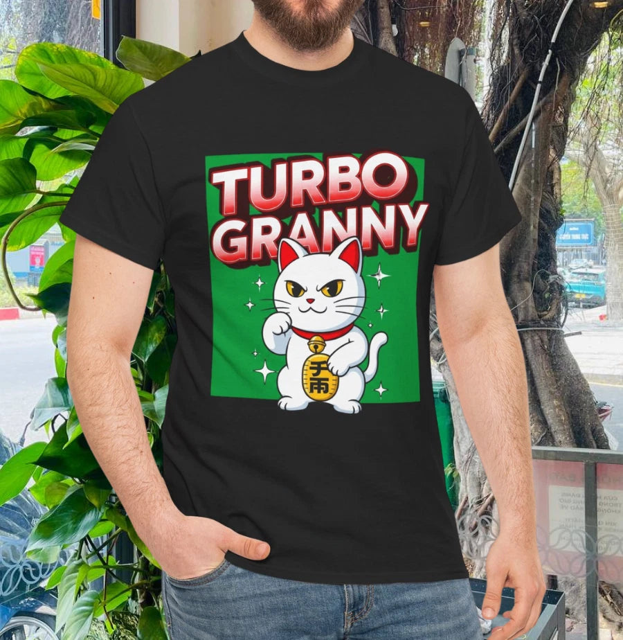 Dandadan Turbo Granny Cute Cat Kawaii Angry Cat Anime T Shirt