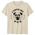 I Love My Pug Dog , Cute Pet Animal Graphic Tee, Dog Lover Unisex , , , Long Sleeve Tee