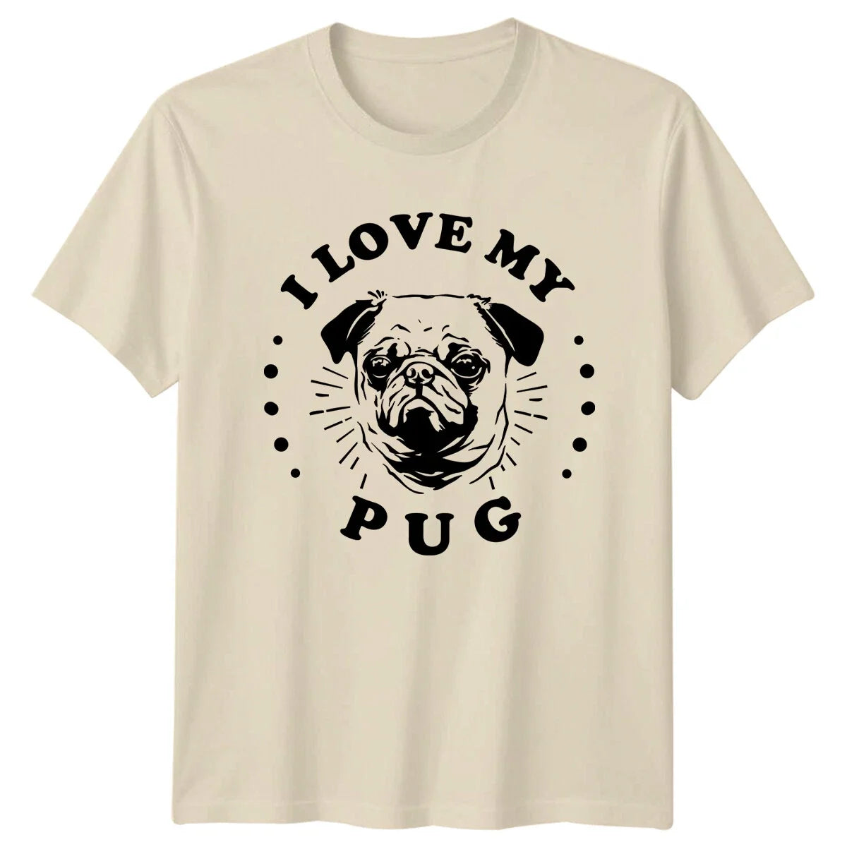I Love My Pug Dog , Cute Pet Animal Graphic Tee, Dog Lover Unisex , , , Long Sleeve Tee