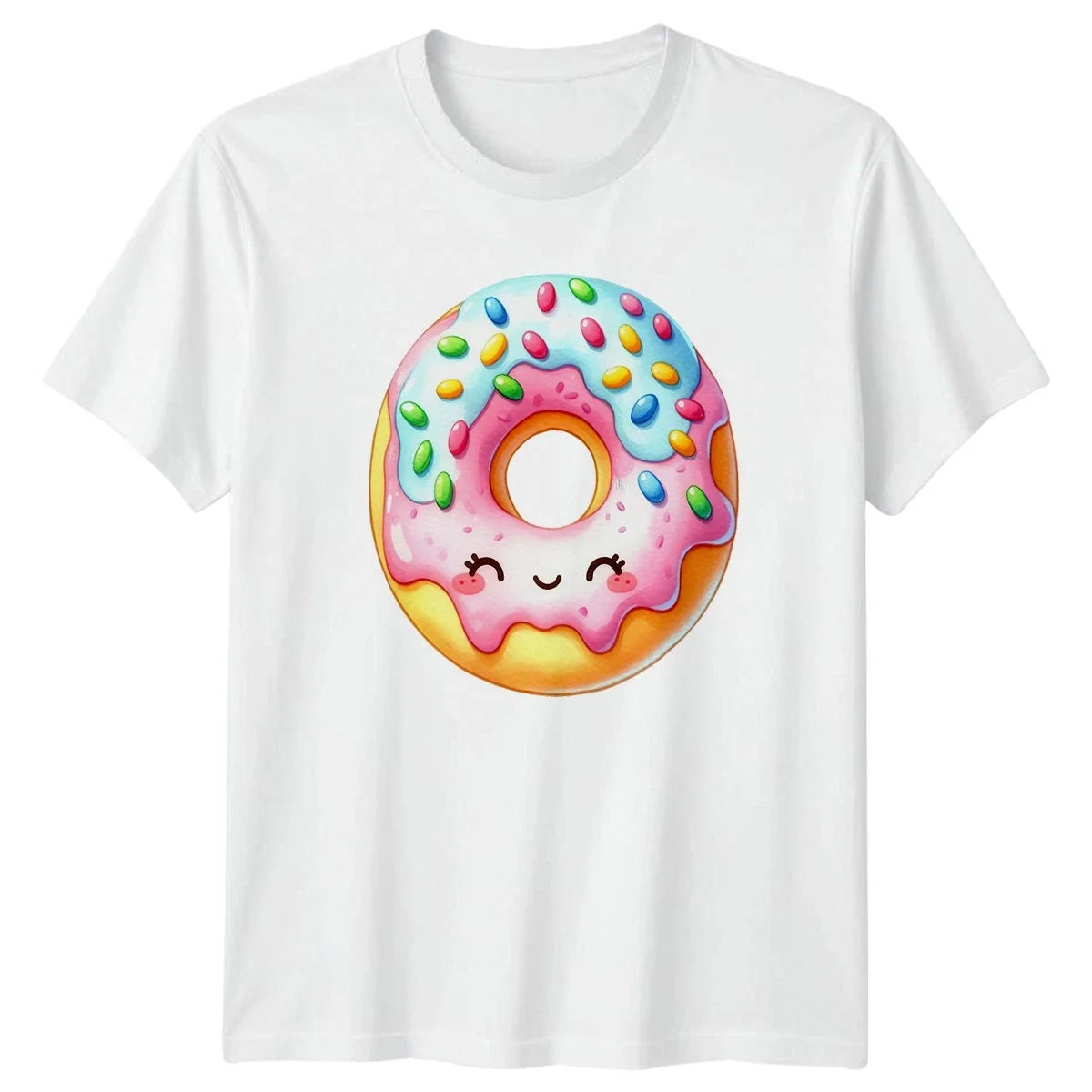 Sweet And Happy Donut Life Kawaii Donut Foodie Birthday Gift Unisex , , , Long Sleeve Tee