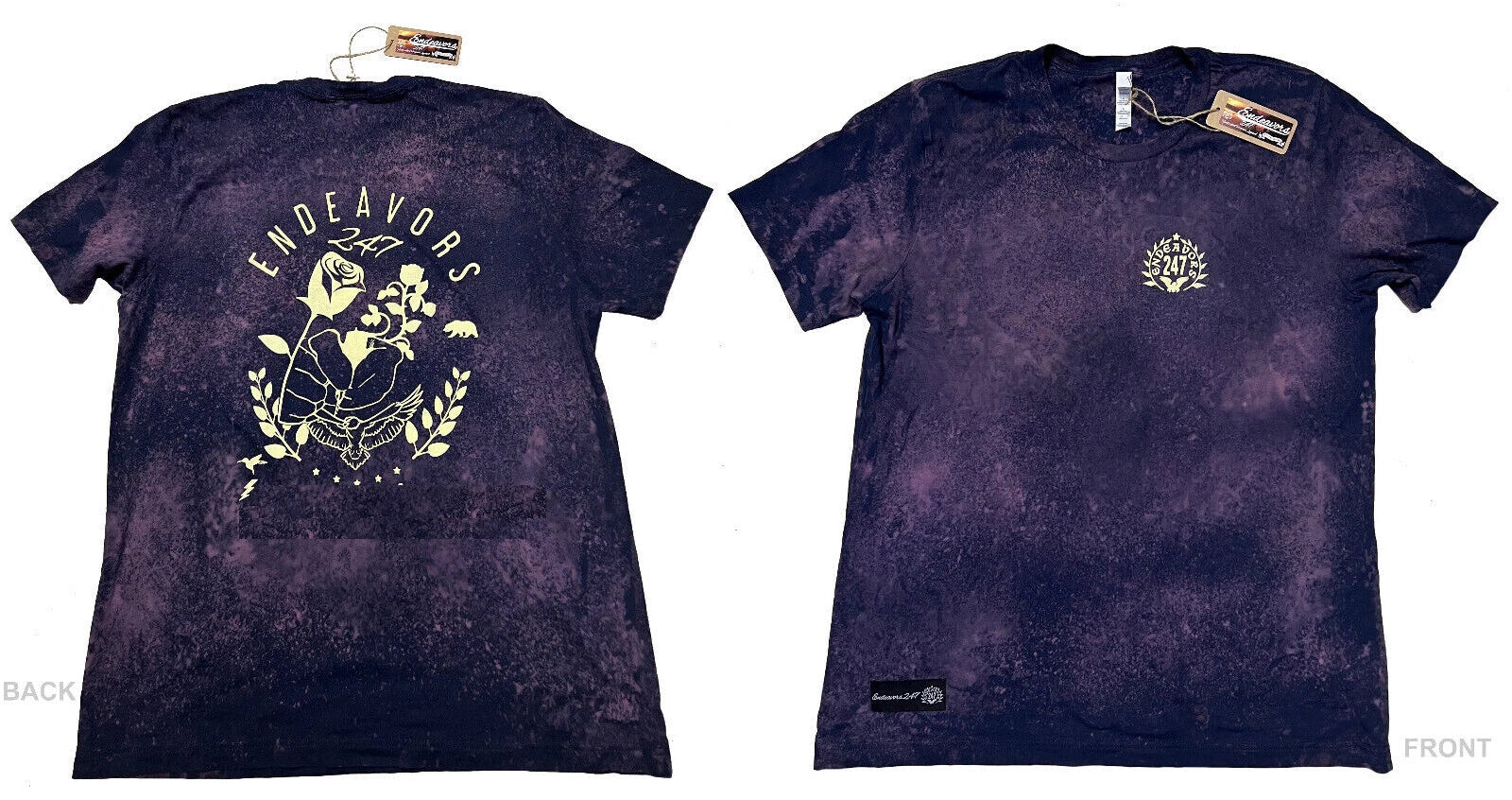 Endeavors247 Tattoo Art Bald Eagle Mineral Acid Wash Distressed T Shirt S - 3xl Unisex , , , Long Sleeve Tee