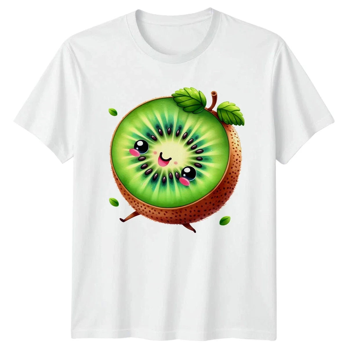 Cute Kawaii Happy Kiwi Fruit Cute Fruit Food Lover Birthday Gift Unisex , , , Long Sleeve Tee