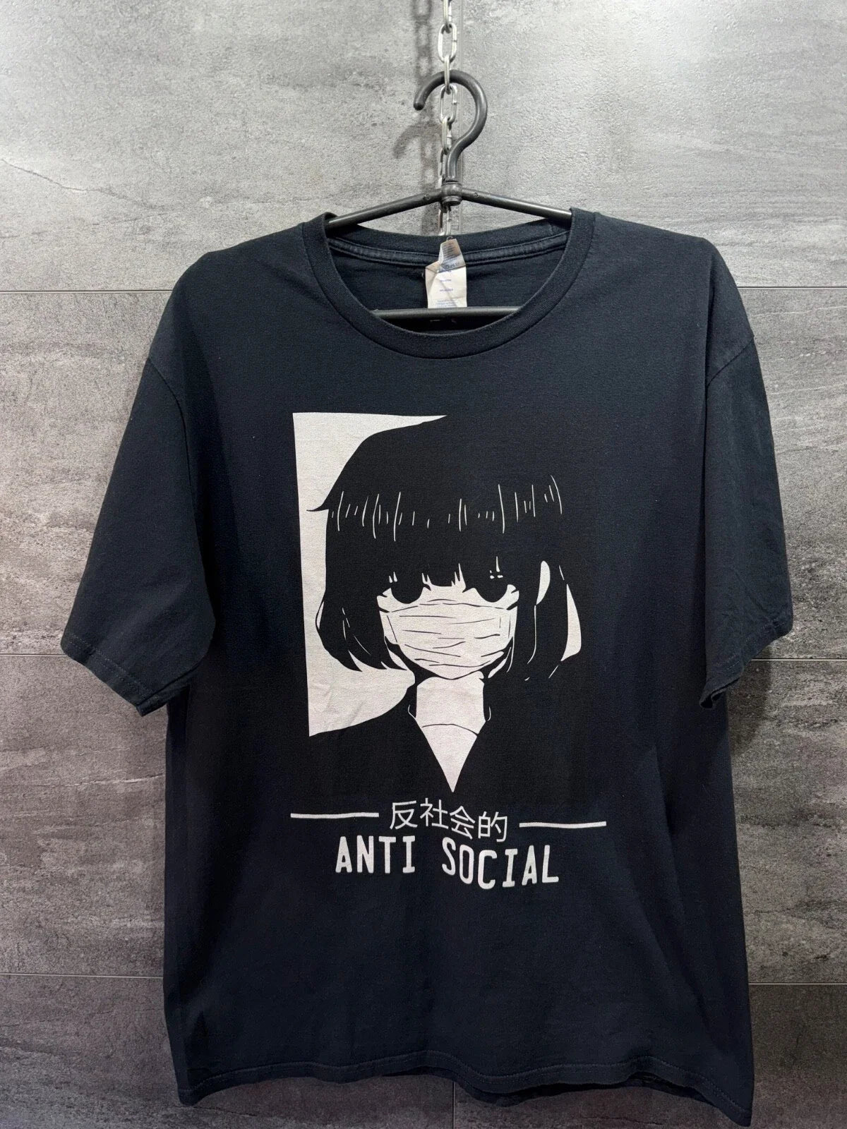 Anti Social Japanese Text Aesthetic Anime Unisex Size L Unisex , , , Long Sleeve Tee