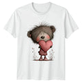 Bear Holding Heart Animals Graphic Tee Unisex Top Unisex , , , Long Sleeve Tee