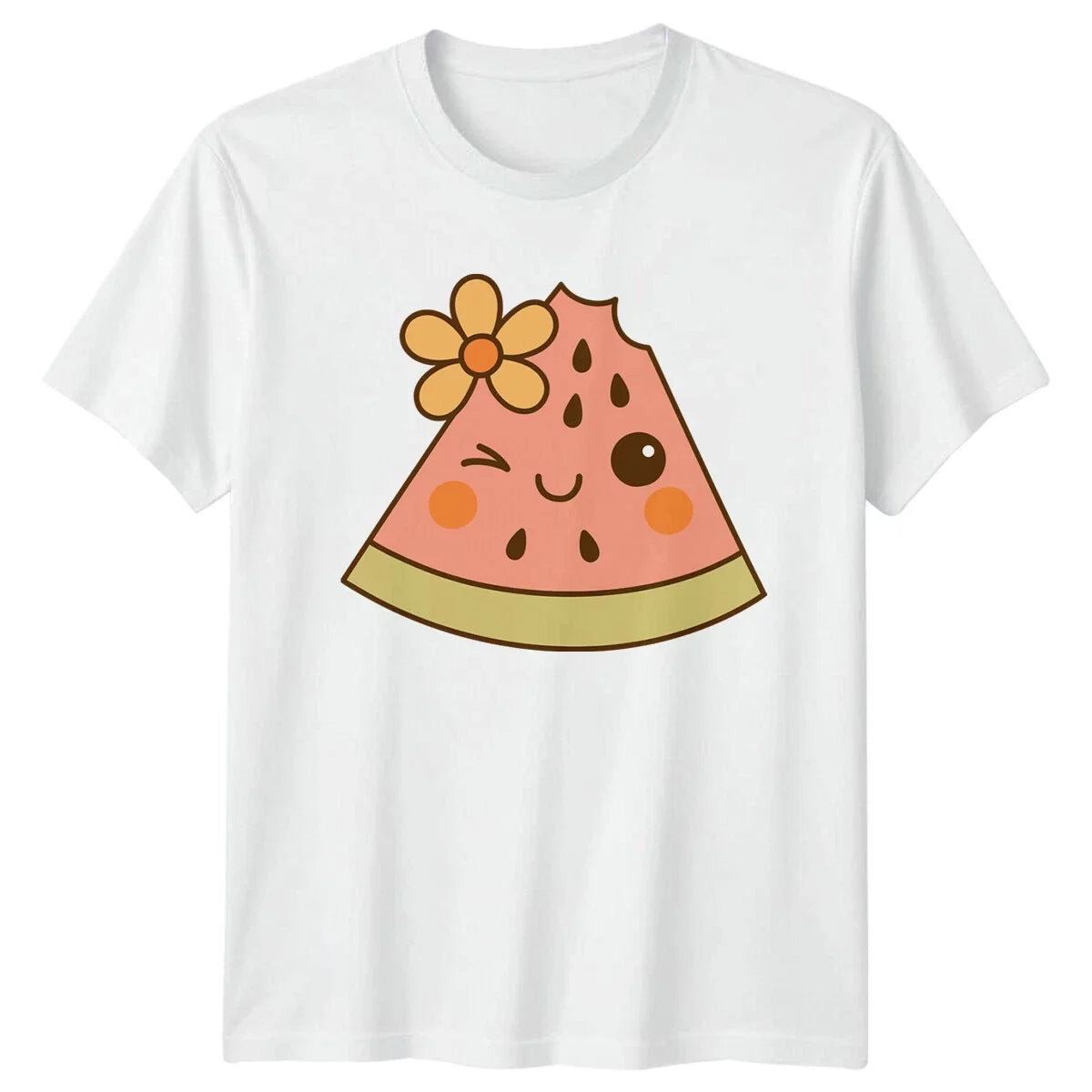 Cute Watermelon Slice Summer Food Mens Womens Tee Graphic Unisex , , , Long Sleeve Tee