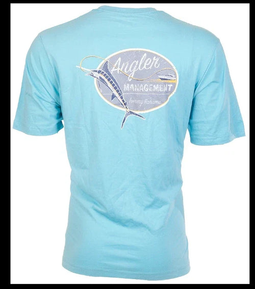 $45 TOMMY BAHAMA Sky Blue ANGLER MANAGEMENT Relaxed Fit Short Sleeve NWT Unisex , , , Long Sleeve Tee