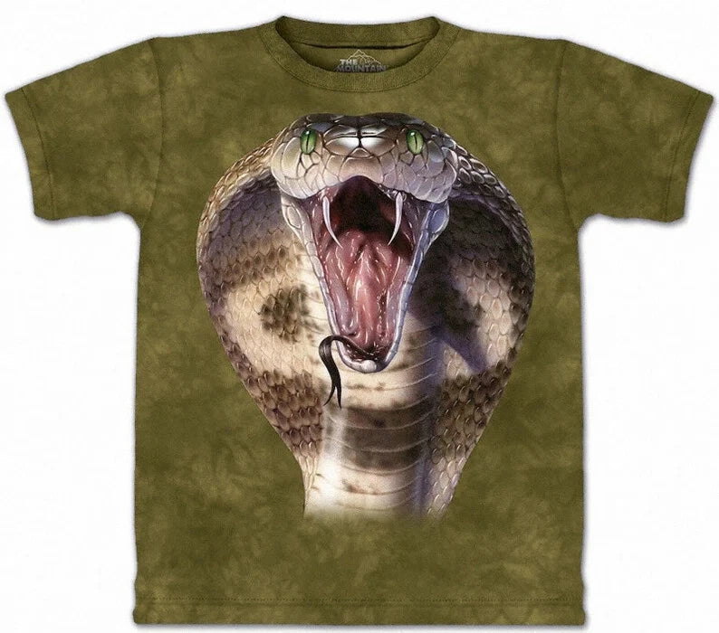 Cobra Snake Charmer Reptile Fangs Venom Bite Green The Mountain T-Shirt S-5X