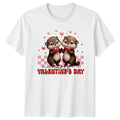 Happy Valentines Day Cute Otters Couple Valentines Day Gift Unisex , , , Long Sleeve Tee