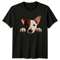 Cute Dog Peekaboo , Adorable Pup Graphic Tee Unisex , , , Long Sleeve Tee