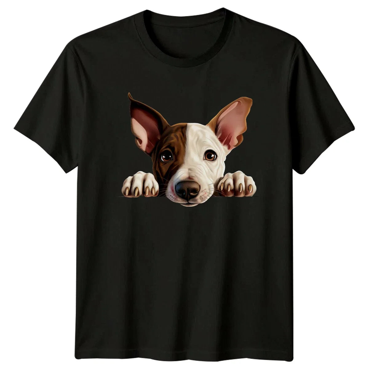 Cute Dog Peekaboo , Adorable Pup Graphic Tee Unisex , , , Long Sleeve Tee