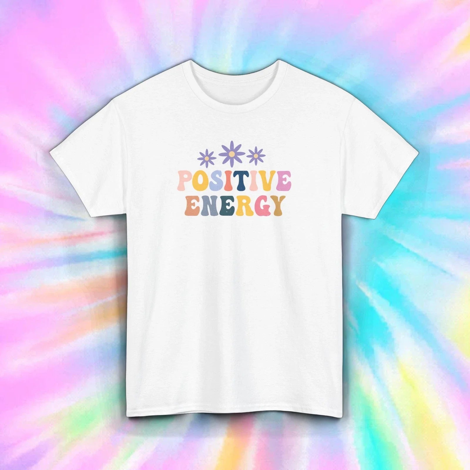 Positive Energy Retro 70s Groovy Aesthetic Motivational S-5XL Unisex , , , Long Sleeve Tee