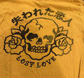 Creative Empire Lost Love Skull Long Sleeve T Shirt Men's M Yellow 100% Cotton Unisex , , , Long Sleeve Tee