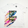Born Fly Men's Big & Tall Blue Yellow White Design Graphic TShirt 5XL Unisex , , , Long Sleeve Tee