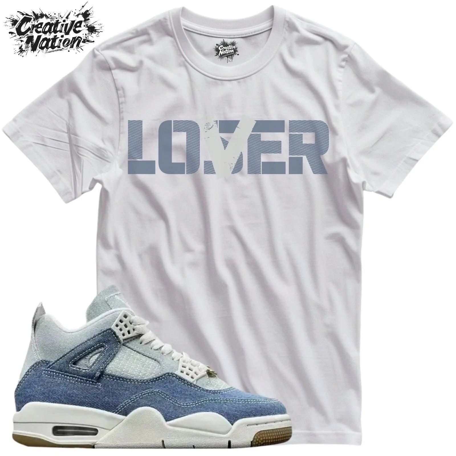 Shirt To Match 4 TEX Denim Worn Blue Unisex Tee Sneaker Shirt Lover Shirt Unisex , , , Long Sleeve Tee