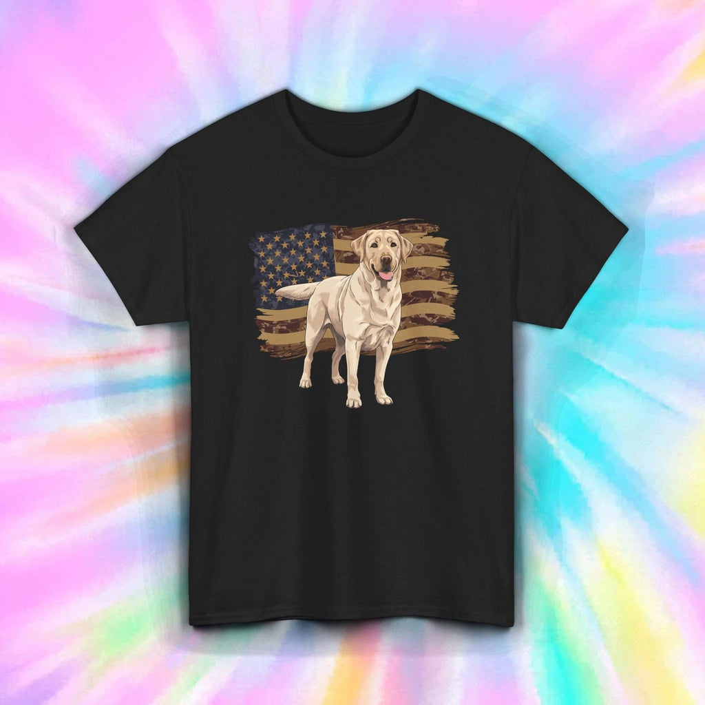 Labrador Retriever Shirt USA Flag Dog Patriotic 4th of July Pet Tee S-5XL