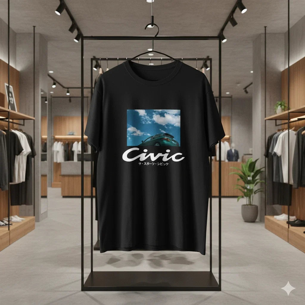 Honda Civic JDM Graphic T Shirt Japanese Style Car Enthusiast Tee - S282 Unisex , , , Long Sleeve Tee