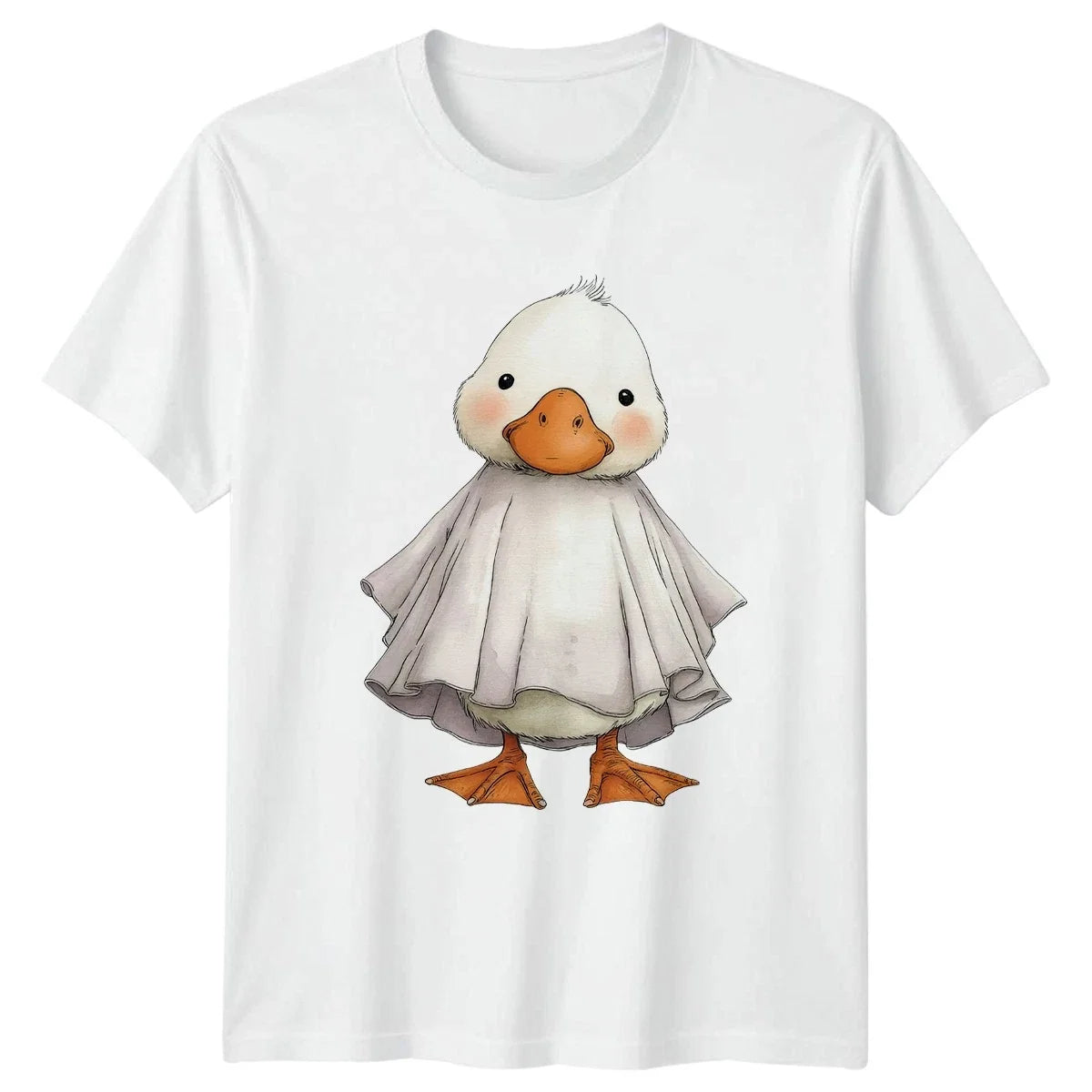 Duck Ghost Costume Halloween Holidays Mens TShirt Womens Tee Cute Animal Graphic Unisex , , , Long Sleeve Tee