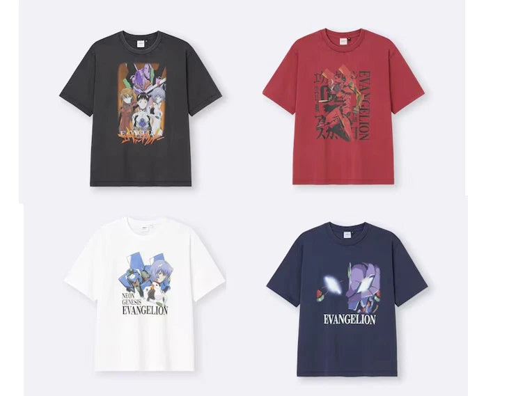 GU x EVANGELION Graphic T-shirts Short Sleeve Japan limited XS-3XL NEW 2026