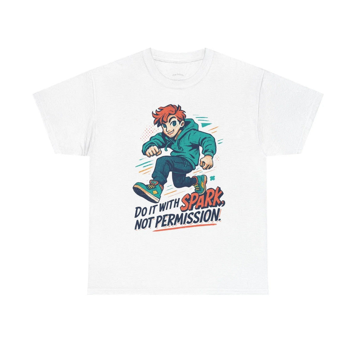 Unisex Tee with Motivational Design - "Do It With Spark, Not Permission" Unisex , , , Long Sleeve Tee