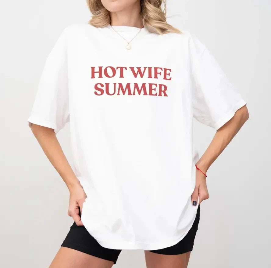 Hot Wife Summer TShirt - Funny Newlywed Shirt | Bachelorette Party Tee Unisex , , , Long Sleeve Tee