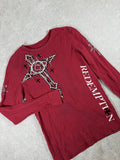 Raw State Redemption Shirt Thermal Mens Size Med Graphic Waffle Knit Wings Cross Unisex , , , Long Sleeve Tee