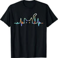 Heartbeat Cat Lover Animal Silhouette Cute Cat Unisex , , , Long Sleeve Tee